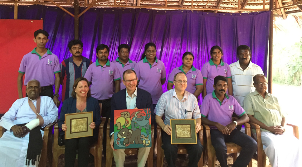 Volunteers in garden